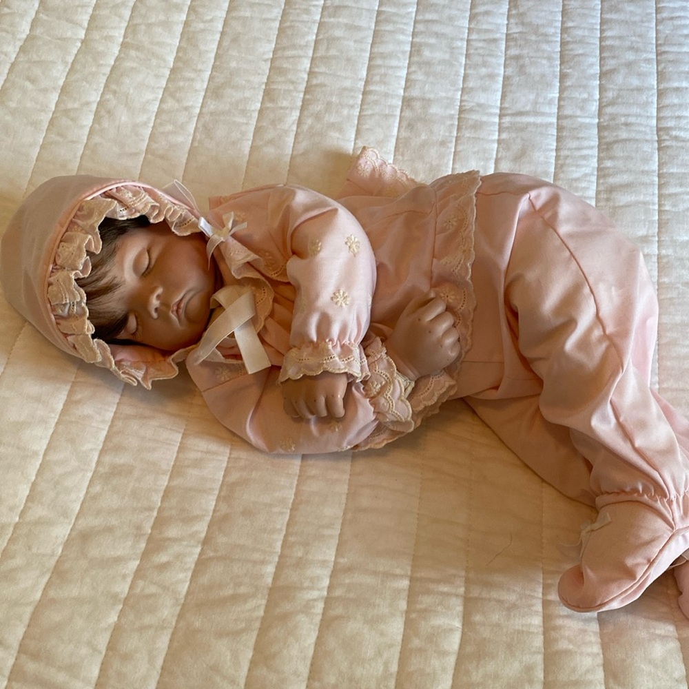 Vintage Sugar Britches Porcelain baby doll. Needs a loving home!